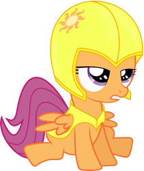 Size: 3001x3554 | Tagged: safe, derpibooru import, scootaloo, armor, guard, harness, helmet