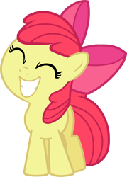 Size: 2870x4015 | Tagged: safe, artist:bobthelurker, derpibooru import, apple bloom, earth pony, pony, spike at your service, adorabloom, cute, eyes closed, female, filly, simple background, smiling, solo, transparent background, vector