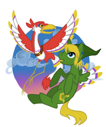 Size: 800x960 | Tagged: safe, artist:negativezerro, derpibooru import, link, loftwing, nintendo, ponified, the legend of zelda, the legend of zelda: skyward sword