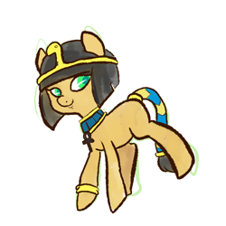 Size: 500x500 | Tagged: safe, artist:mt, derpibooru import, oc, oc only, oc:sanscript, ankh, egyptian, egyptian pony, headdress