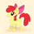 Size: 550x550 | Tagged: safe, artist:furreon, derpibooru import, apple bloom, earth pony, pony, female, filly, simple background, solo