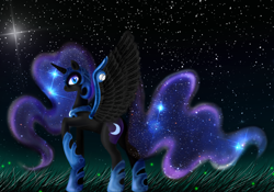 Size: 4000x2800 | Tagged: safe, artist:azzu-nyan, derpibooru import, nightmare moon, solo, stars