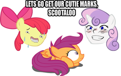 Size: 900x566 | Tagged: safe, derpibooru import, apple bloom, scootaloo, sweetie belle, meme