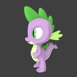 Size: 540x540 | Tagged: safe, artist:roxenmage, derpibooru import, spike, dragon, 3d, baby dragon, blender