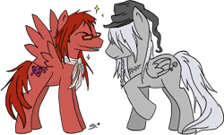 Size: 790x476 | Tagged: safe, artist:alaskanbookwyrm, derpibooru import, black butler, glasses, grell, grell sutcliff, hat, kuroshitsuji, ponified, the undertaker