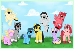 Size: 930x622 | Tagged: safe, artist:lizaczsoli, derpibooru import, alois, black butler, ciel, ciel phantomhive, glasses, group shot, kuroshitsuji, ponified, ronald knox, sebastian, sebastian michaelis, william spears, william t spears