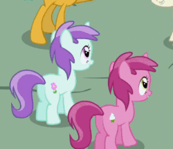Size: 555x480 | Tagged: safe, derpibooru import, screencap, featherweight, liza doolots, petunia, ruby pinch, snails, tootsie flute, pony, unicorn, ponyville confidential, animated, background pony, butt, colt, cropped, eyes closed, female, filly, hoofy-kicks, horses doing horse things, male, plot, rearing