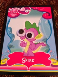 Size: 775x1037 | Tagged: safe, derpibooru import, spike, dragon, googly eyes, male, solo, trading card