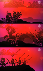 Size: 1536x2536 | Tagged: safe, derpibooru import, dragon, earth pony, pony, archery, arrow, asian pony warriors, bow (weapon), bow and arrow, official, soldier, the hub, weapon