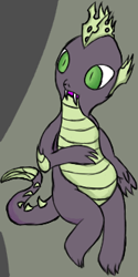 Size: 166x331 | Tagged: safe, artist:saber153, derpibooru import, spike, changeling, dragon, green changeling