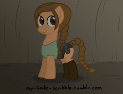 Size: 792x612 | Tagged: safe, artist:scribble, derpibooru import, 30 minute art challenge, lara croft, ponified, tomb raider