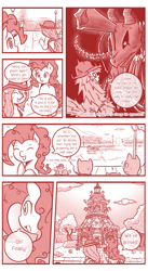 Size: 800x1455 | Tagged: safe, artist:vavacung, oc, oc only, oc:apple eden, oc:super surprise, comic:crazy future, comic, monochrome