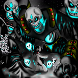 Size: 1800x1800 | Tagged: safe, artist:paulpeopless, oc, oc only, oc:paulpeoples, skeleton pony, undead, army, necromancer, necromancy, skeleton