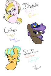 Size: 2000x3000 | Tagged: safe, artist:farewelldecency, crack shipping, magical lesbian spawn, offspring, parent:braeburn, parent:fleur-de-lis, parent:lightning dust, parent:sapphire shores, parent:sunset shimmer, parent:trenderhoof, parents:fleurburn