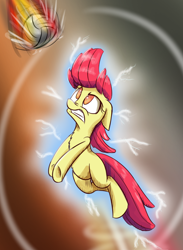 Size: 730x1000 | Tagged: safe, artist:heir-of-rick, apple bloom, daily apple pony, solo, volleyball