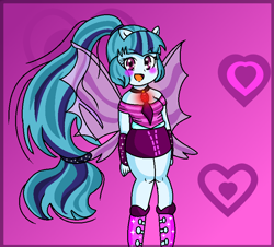 Size: 798x720 | Tagged: safe, artist:fannydianny, sonata dusk, equestria girls, fin wings, ponied up, solo