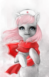 Size: 500x773 | Tagged: safe, artist:dzetawmdunion, nurse redheart, pony, clothes, scarf, solo