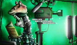 Size: 1250x732 | Tagged: safe, artist:jamescorck, oc, oc only, oc:movie slate, green screen, jar jar binks, star wars, the phantom menace, tumblr