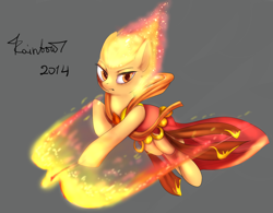 Size: 1484x1157 | Tagged: safe, artist:yukomaussi, phoenix, clothes, dota 2, fire, lina, ponified, pyromancer, robe, solo, video game