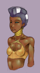 Size: 1000x1800 | Tagged: safe, artist:hot headed clover, zecora, human, bust, gradient background, humanized, portrait