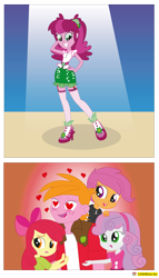 Size: 2369x4128 | Tagged: safe, artist:conikiblasu-fan, apple bloom, big macintosh, cheerilee, scootaloo, sweetie belle, equestria girls, hearts and hooves day (episode), life is a runway, rainbow rocks, cheerimac, comic, crush, cutie mark crusaders, female, heart eyes, hearts and hooves day, male, shipping, straight, wingding eyes