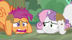 Size: 1920x1080 | Tagged: safe, derpibooru import, screencap, scootaloo, sweetie belle, growing up is hard to do, older