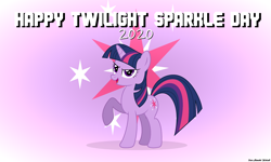 Size: 2400x1440 | Tagged: safe, artist:faze-alan-mskull2019, derpibooru import, twilight sparkle, unicorn twilight, pony, unicorn, cute, female, mare, smiling, solo, twiabetes, twilight sparkle day