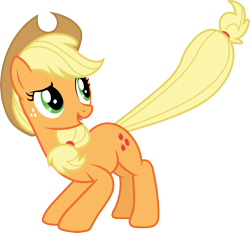 Size: 3218x3000 | Tagged: safe, artist:cloudyglow, derpibooru import, applejack, earth pony, pony, bats!, simple background, solo, transparent background, vector