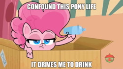 Size: 640x360 | Tagged: safe, derpibooru import, screencap, pinkie pie, earth pony, pony, badge of shame, my little pony: pony life, spoiler:pony life s01e13, caption, confound these ponies, image macro, solo, text