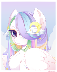 Size: 2627x3274 | Tagged: safe, artist:xsatanielx, derpibooru import, oc, oc only, oc:comet tail, pegasus, pony, bust, female, hair over one eye, high res, looking at you, mare, portrait, rcf community, solo