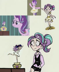 Size: 2510x3049 | Tagged: safe, artist:citi, derpibooru import, screencap, starlight glimmer, twilight sparkle, twilight sparkle (alicorn), alicorn, human, pony, unicorn, a royal problem, ballerina, female, glimmerina, humanized, mare, scene interpretation, screencap reference, treehouse logo, tutu, twilarina, winged humanization, wings