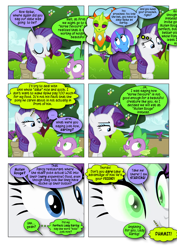 Size: 868x1228 | Tagged: safe, artist:dziadek1990, derpibooru import, edit, edited screencap, screencap, rarity, spike, thorax, trixie, changedling, changeling, dragon, pony, unicorn, inspiration manifestation, to change a changeling, comic, conversation, dialogue, disguise, disguised changeling, female, implied gay, implied shipping, implied thoraxspike, male, requested art, screencap comic, shipping, sparity, speech bubble, straight, text, thought bubble