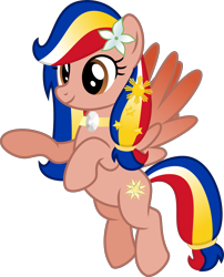 Size: 4000x4953 | Tagged: safe, artist:melisareb, derpibooru import, oc, oc only, oc:pearl shine, pegasus, pony, absurd resolution, cute, female, flower, flower in hair, flying, mare, nation ponies, ocbetes, philippines, project seaponycon, simple background, transparent background, vector, wings