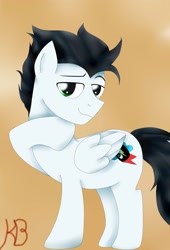 Size: 1392x2048 | Tagged: artist needed, safe, derpibooru import, oc, oc only, oc:skysprinter, pony, cutie mark, handsome, hot, smug, solo