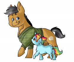 Size: 1900x1591 | Tagged: safe, artist:datwhoolsumcartunist, derpibooru import, quibble pants, oc, clothes, foal, parent:rainbow dash