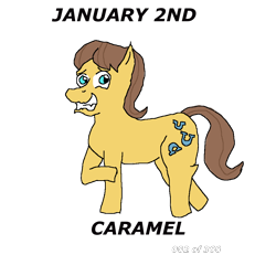 Size: 1000x1000 | Tagged: safe, artist:eunos, derpibooru import, caramel, earth pony, digital art, grin, male, nervous, nervous grin, simple background, smiling, solo, transparent background