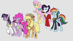 Size: 2560x1440 | Tagged: safe, artist:lightgraphicsdraws, derpibooru import, applejack, fluttershy, pinkie pie, rainbow dash, rarity, twilight sparkle, earth pony, pegasus, pony, unicorn, element of generosity, element of honesty, element of kindness, element of laughter, element of loyalty, element of magic, elements of harmony, mane six