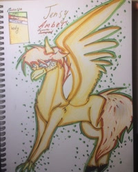 Size: 1080x1350 | Tagged: safe, artist:olyaandspid, derpibooru import, oc, oc only, hippogriff, hippogriff oc, reference sheet, solo, traditional art