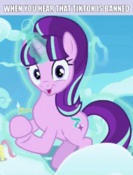 Size: 364x480 | Tagged: safe, derpibooru import, edit, edited screencap, screencap, fluttershy, starlight glimmer, pegasus, pony, unicorn, the cutie re-mark, animated, clapping, cropped, cutie mark, female, filly, filly fluttershy, gif, glowing horn, horn, levitation, looking at you, loop, magic, mare, meme, self-levitation, solo focus, starlight says bravo, telekinesis, tik tok, younger