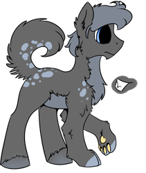 Size: 1204x1424 | Tagged: safe, artist:intfighter, derpibooru import, oc, oc only, dog, dog pony, pony, chest fluff, paws, raised hoof, simple background, solo, transparent background, underpaw, unshorn fetlocks