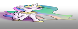 Size: 333x126 | Tagged: safe, alternate version, artist:mistleinn, derpibooru import, princess celestia, alicorn, pony, crown, female, gradient background, jewelry, mare, meme, regalia, wide, wide putin