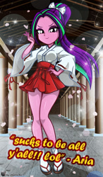 Size: 652x1119 | Tagged: safe, alternate version, artist:charliexe, derpibooru import, aria blaze, equestria girls, clothes, shoes, shrine, skirt, socks