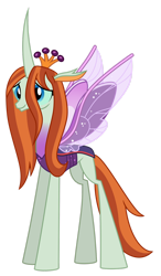 Size: 1024x1756 | Tagged: safe, artist:emeraldblast63, derpibooru import, queen chrysalis, changedling, changeling, changeling queen, female, purified chrysalis, reformed, simple background, smiling, solo, spread wings, transparent background, vector, wings