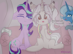 Size: 3200x2385 | Tagged: safe, artist:memengla, derpibooru import, starlight glimmer, trixie, oc, oc:memengla, pony, unicorn, female