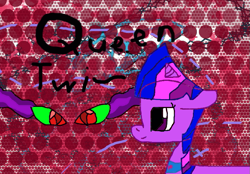 Size: 837x581 | Tagged: safe, artist:girzim88, derpibooru import, king sombra, twilight sparkle, unicorn twilight, pony, unicorn, 1000 hours in ms paint, dark magic, deviantart muro, duo, female, jewelry, magic, male, queen twilight, regalia, shipping, sombra eyes, straight, twibra