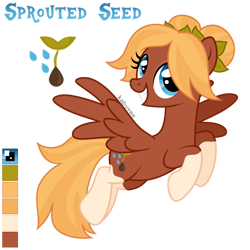 Size: 1024x1024 | Tagged: safe, artist:kabuvee, derpibooru import, oc, oc:sprouted seed, pegasus, pony, female, mare, simple background, solo, transparent background