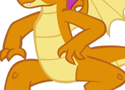 Size: 3283x2367 | Tagged: safe, artist:memnoch, derpibooru import, edit, smolder, dragon, sweet and smoky, belly, cropped, dragoness, female, pictures of bellies, simple background, smiling, solo, transparent background, vector, vector edit