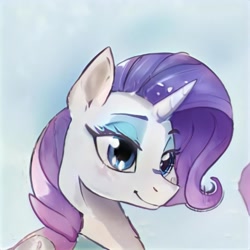 Size: 1024x1024 | Tagged: safe, artist:thisponydoesnotexist, derpibooru import, oc, oc only, pony, unicorn, artificial intelligence, eyeshadow, female, makeup, mare, neural network, not rarity, solo