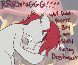 Size: 1200x1000 | Tagged: safe, artist:datte-before-dawn, derpibooru import, oc, oc:molly tov, pony, art pack:marenheit 451, /mlp/, angry, comments locked on derpi, crying, tears of anger, vulgar