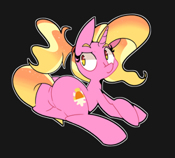 Size: 2200x1980 | Tagged: safe, artist:kindakismet, derpibooru import, luster dawn, unicorn, butt, female, looking back, mare, plot, solo